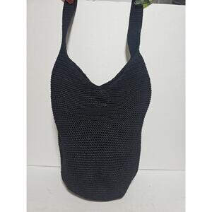 Sak by The Sak Crochet Medium Shoulder Bag Black Boho Purse